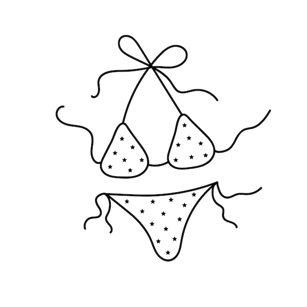 Un costume da bagno a due pezzi in stile doodle costume da bagno da donna bikini