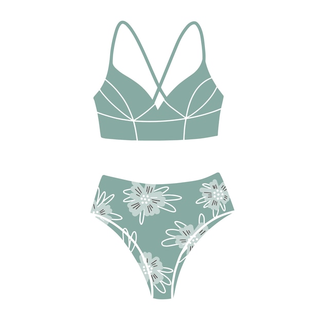 Twopiece swimsuit with floral print