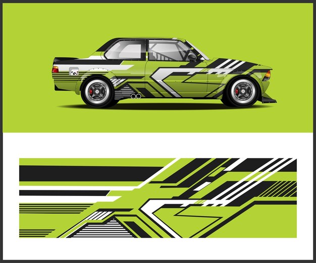 twoseater car mockup for car wrap design Graphics