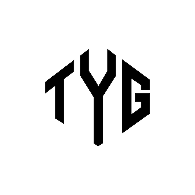 TYG letter logo design with polygon shape TYG polygon and cube shape logo design TYG hexagon vector logo template white and black colors TYG monogram business and real estate logo