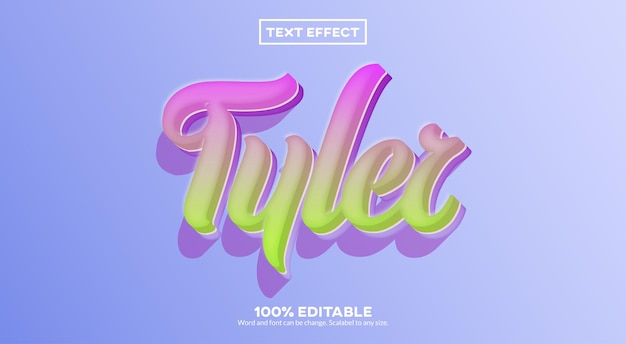 Vector tyler 3d-teksteffect