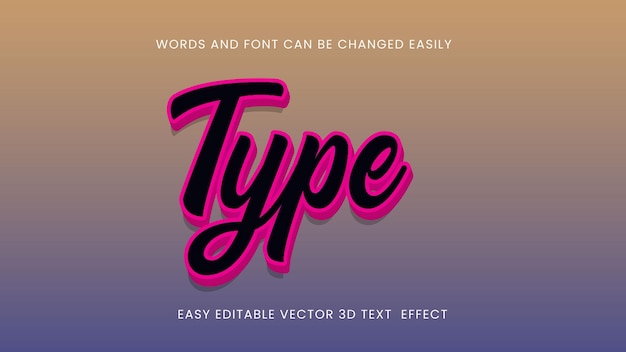 Vector type editabel text style font design