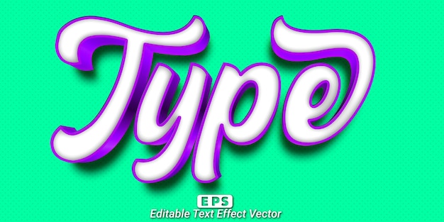 Vector type editable text effect vector