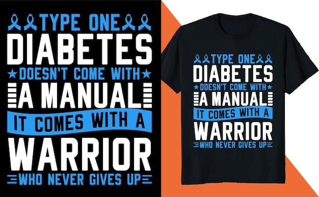 Type één diabetes bewustzijn diabetische insuline t-shirtontwerp