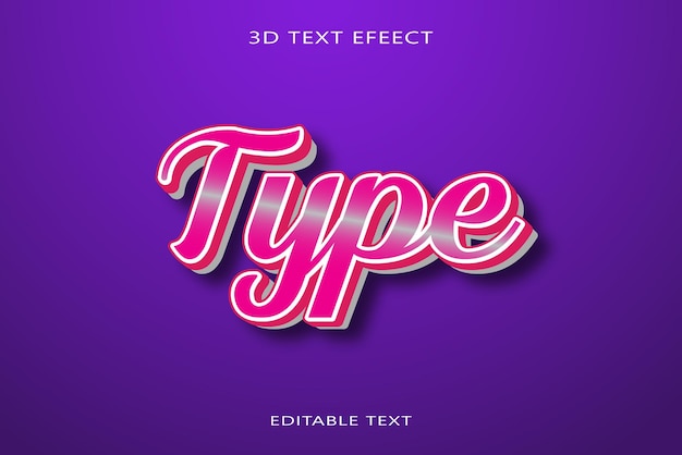 Type luxury editable 3d vector text effect