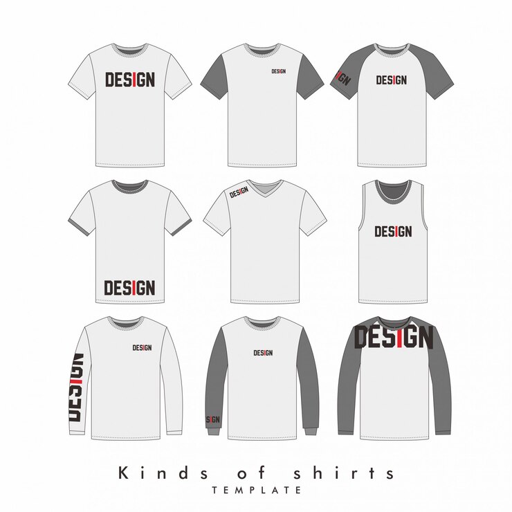 Vector type shirt en ontwerplocatie