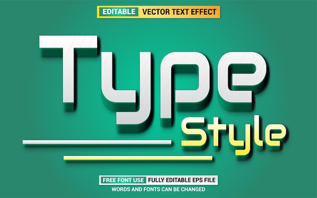 Type text 3d style editable text effect