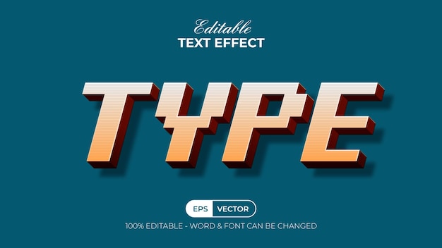 Type text effect style Editable text effect