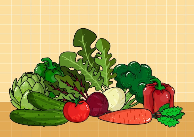 Type of Vegetables Illustration