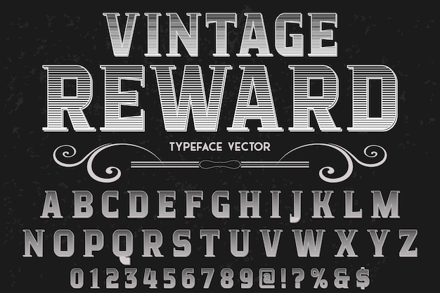 Vector typeface alphabetical graphic style vintage reward