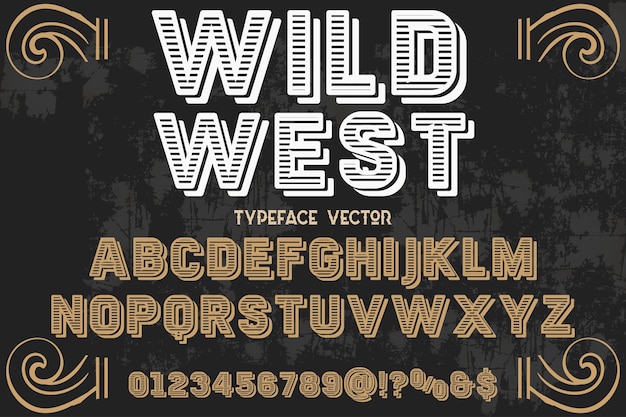 typeface alphabetical graphic style wild west