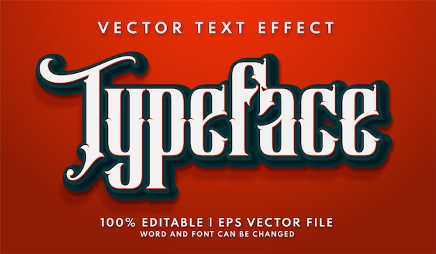 Vector typeface editable text style effect