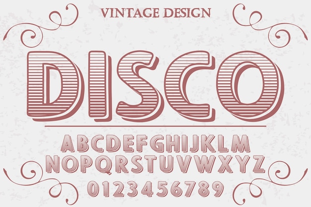 Typeface handcrafted disco