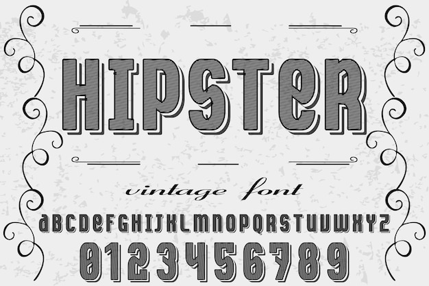 Typeface label design hipster