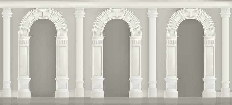 Vector types of arches realistic background