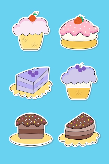 types of cake from strawberry, blueberry and chocolate