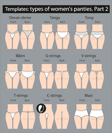 Premium Vector  Types of female panties for substitution of tissue samples