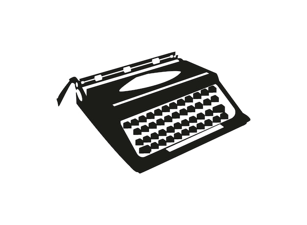 Пишущая Машинка Ручной Рисунок Векторная Иллюстрация HiQuality Премиум Красочный Винтаж Старая Пишущая Машинка
