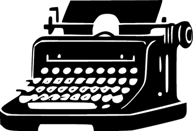 Vector typewriter minimalist and flat logo vector illustration