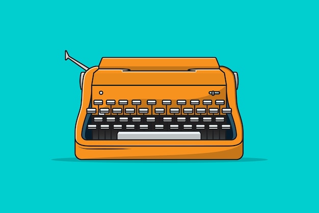 Typewriter old style vector icon illustration. Technology object icon design concept.