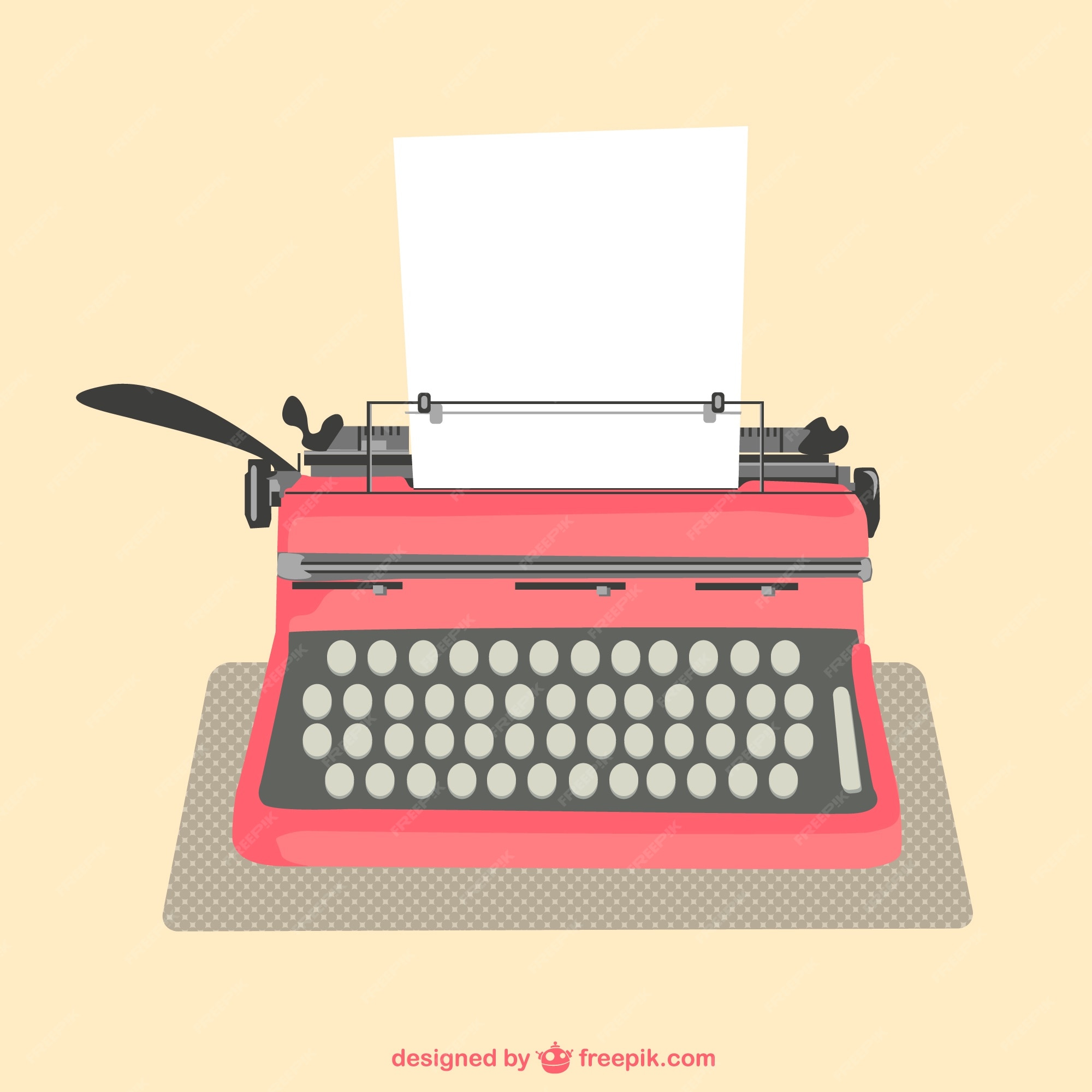 Typing machine type writer with paper sheet Vector Image