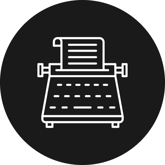 Icona vettoriale della macchina da scrivere può essere utilizzata per il set di icone della biblioteca