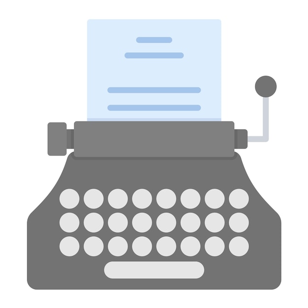 Vector typewriter vector illustration style