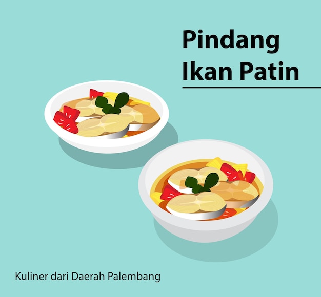 Vector typical culinary delights from the palembang region