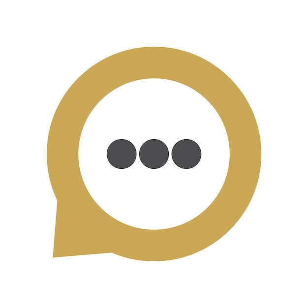 Digitando un'icona a forma di bolla di chat modello di progettazione del logo della chat creativa