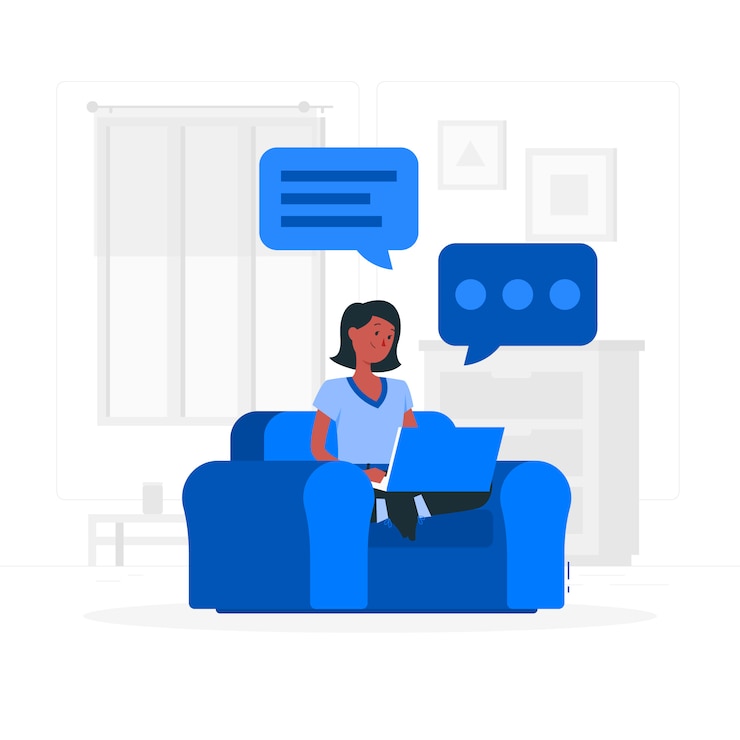 Vector typing concept illustration
