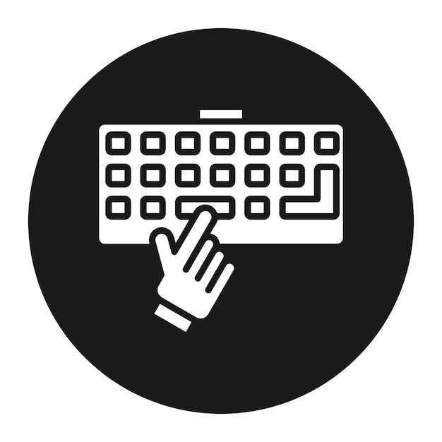 Vector typing on keyboard vector icon can be used for work from home iconset