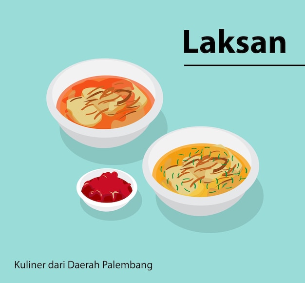 Vector typische culinaire lekkernijen uit de regio palembang