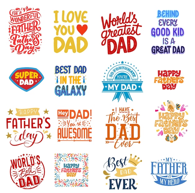 Typografie bundel voor vadersdag