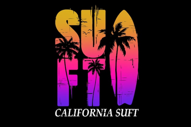 typografie californië strand retro zonsondergang stijl mooi
