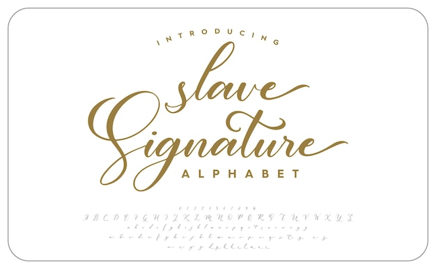 Typografie elegant Vintage Stijlvol lettertype Alfabet en nummering in hoofdletters