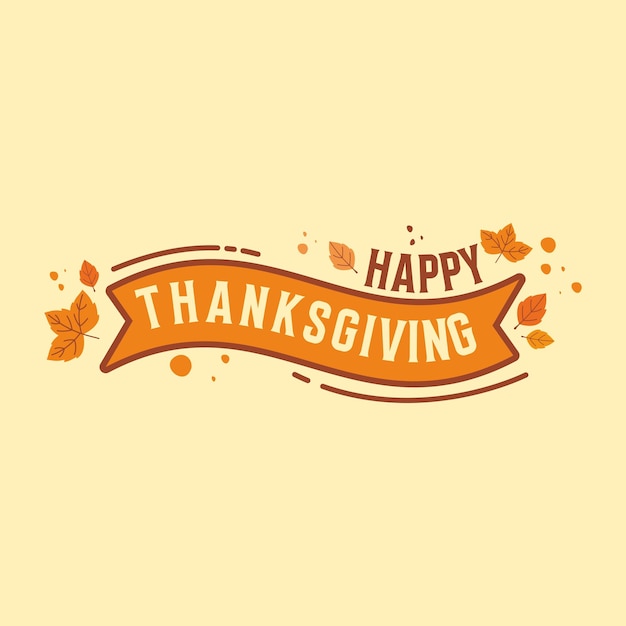Typografie gelukkig thanksgiving day-ontwerp