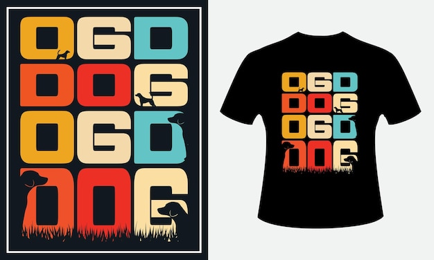 Typografie honden t-shirt design premium vector
