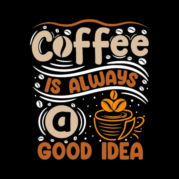 Typografie koffie shirt ontwerp, koffie vectorelement