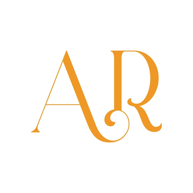 Typografie letter ar logo ontwerp