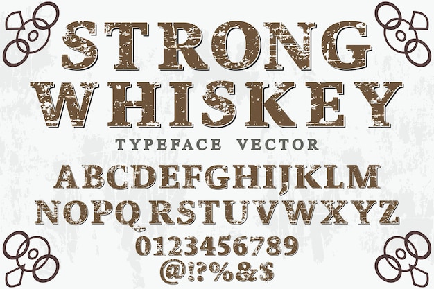 Typografie lettertype labelontwerp sterke whisky