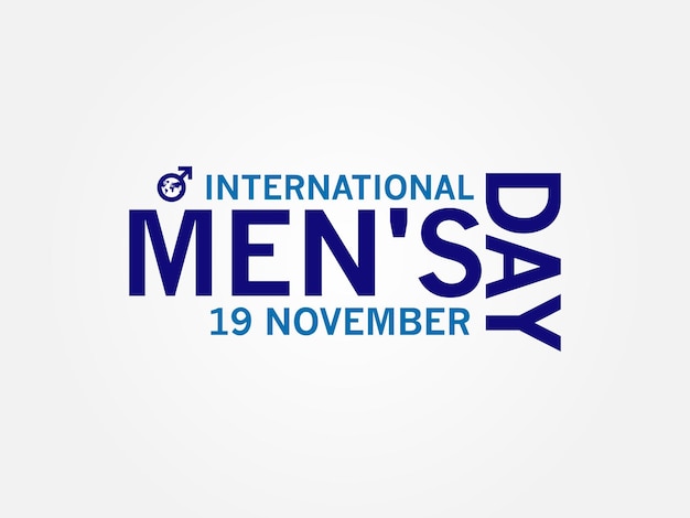 Typografie logo belettering voor Internationale Mannendag, Op 19 november positieve waarde van mannen