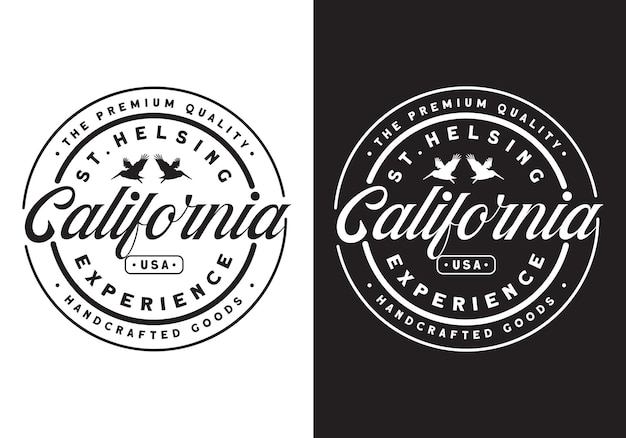 Typografie Logo Californische Premium Vector Illustratie Sjabloon Met Zwart Wit Kleur Elegant Design Goed Voor Elke Industrie