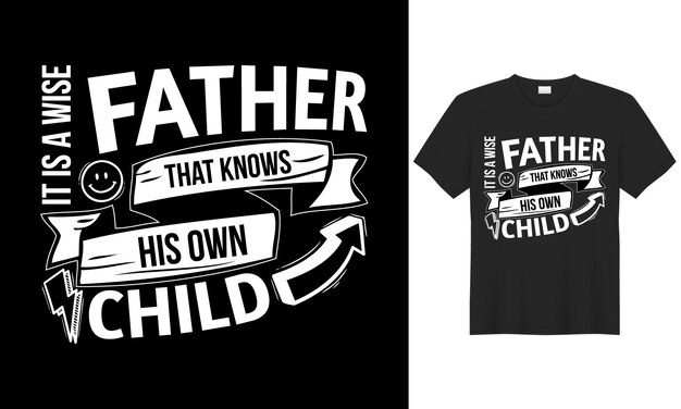 Typografie, teksteffect en vectort-shirtontwerp voor vaders en kinderen die van hun vader houden.