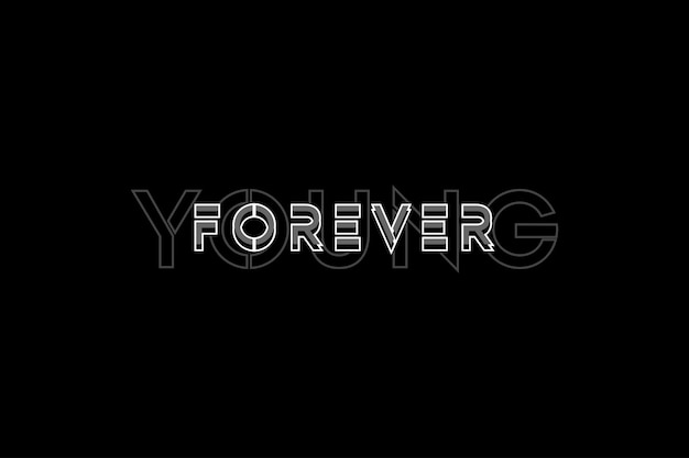 Typografie Thirt Design Forever Young