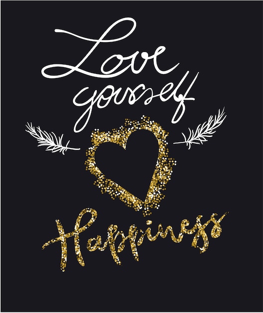 typografieslogan met hartglitter