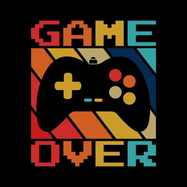 Vector typografisch gamer-t-shirt stickerontwerp