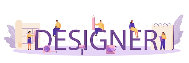 Typografisch koptekstconcept van de interieurontwerper