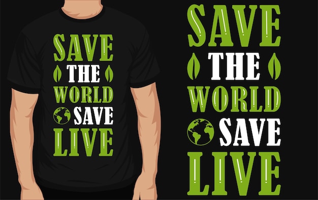 Typografisch t-shirtontwerp van de dag van de aarde