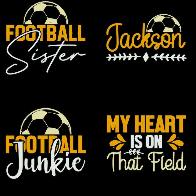 Typografische voetbal TShirt Design bundel