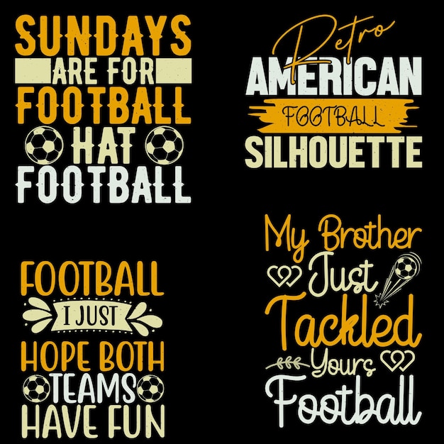 Typografische voetbal TShirt Design bundel